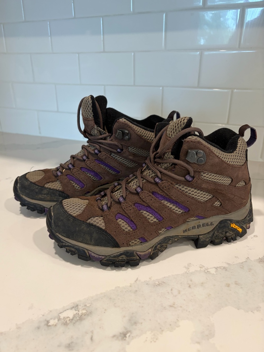 Merrell Brown and Purple Women's Hiking Boots